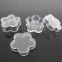 Healthcom 50 Pcs 4 Gram Plum Flower Shaped Empty Clear Jars Cosmetic Makeup Plastic Pot Jar 4 ML Refillable Cosmetic Container Samples with Lid Travel Container Case for Lotion Cream Eye Shadow Powder