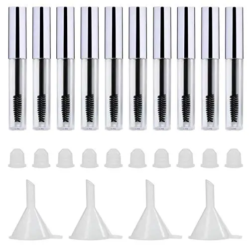 10Pcs 4ml Empty Mascara Tube and Wand, DIY Mascara Container with Cap,eyelash Tubes Vials Bottle with Rubber Inserts and Funnels Kit for Castor Oil 10Pcs 4ml Empty Mascara Tube and Wand, DIY Mascara Container with Cap,eyelash Tubes Vials Bottle with Rubber Inserts and Funnels Kit for Castor Oil