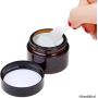 Healthcom 10 Pcs 15g Amber Glass Jars Container Empty Cosmetic Cream Lotion Powder Bottles Pot Refillable Bottle Vials with Lid Inner Liner Makeup Sample Container Lip Balm Sample Storage Jar Home Use