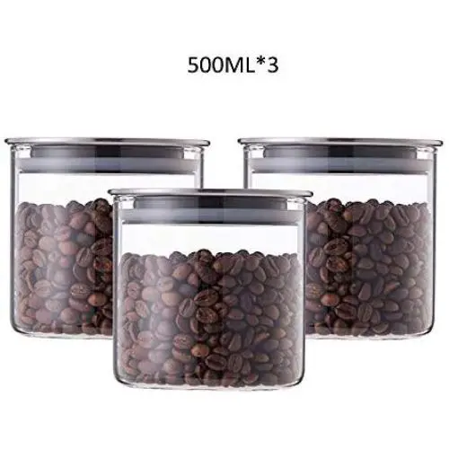 Bouteilles en verre scellées, contenants alimentaires pour la cuisine, rangement des épices/avoine/haricots/grains de café Bouteilles en verre scellées, contenants alimentaires pour la cuisine, rangement des épices/avoine/haricots/grains de café