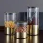 wuchenmin 3-Piece Glass Canisters Sets，Food Storage Jar with Silicone Seal High Borosilicate Glass Glass Jars Vacuum for Serving Tea, Coffee.
