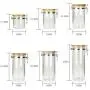 BESTONZON Transparent Stainless Steel Airtight Storage Jar with Clip Top Bamboo Lids Sealed Canister Food Storage Container for Loose Tea Coffee Bean Sugar Salt For Home Kitchen(1420ml)