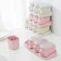 Simple Life Containers Jars Simple Wheat Straw Seasoning Box Pepper Spice Shaker Salt Seasoning Transparent PP Kitchen Cruet Condiment Bottle Jars Storage Box, Color:Four grid pink Simple Life Contain