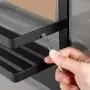 Magnetische Gewürzregal-Kühlschrank-Organizer, Galapara, 4stufig, Haushalts-Sortiersystem, Magnetische Gewürzbehälter, Küchenrollehalter, Kühlschrank-Seitenregal, Behälterregal (Weiß, Schwarz)