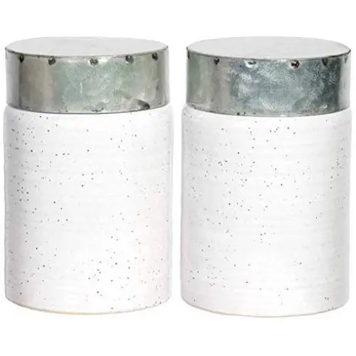 Bouteille de stockage en céramique vintage en terre cuite rustique avec couvercle galvanisé - 100 onces - Ensemble de 2 Bouteille de stockage en céramique vintage en terre cuite rustique avec couvercle galvanisé - 100 onces - Ensemble de 2