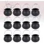 Garneck Halloween Candy Buckets, Handheld Candy Jars, Black Witch Candy Holders for Halloween Party (12 pcs Black)