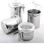 Foraineam 4-Piece Stainless Steel Airtight Canister Set with Clear Arylic Lid and Locking Clamp Food Storage Container Flour Canisters for Coffee, Tea, Snacks