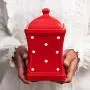 City to Cottage Handmade Red and White Polka Dot Large Ceramic 31.5oz/900ml Kitchen Storage Jar with Lid | Pottery Canister, Cookie Jar, Housewarming Gift City to Cottage Handmade Red and White Polka Dot Large Ceramic 31.5oz/900ml Kitchen Storage Jar with Lid | Pottery Canister, Cookie Jar, Housewarming Gift