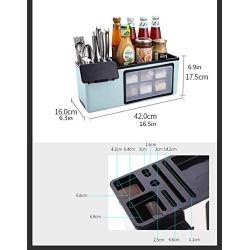 Multi-function seasoning box shelf spice bottle storage rack seasoning jar storage box condiment kitchen set, 天空蓝（大号）