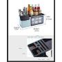 Multi-function seasoning box shelf spice bottle storage rack seasoning jar storage box condiment kitchen set, 天空蓝（大号）
