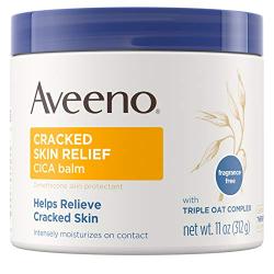 Aveeno Cracked Skin Relief CICA Balm with Triple Oat Complex, Moisturizing Dimethicone Skin Balm, Fragrance-Free, 11 oz