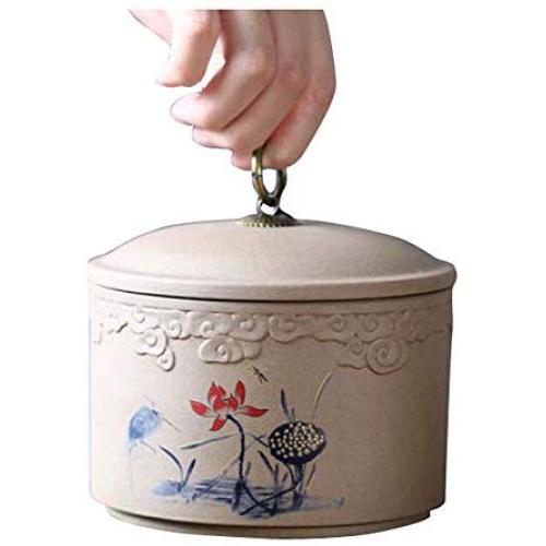 DRAGON SONIC Ceramic Tea Cans Sealed Large Storage Tea Jar Moisture-Proof Tea Caddy, C05