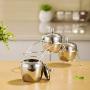 DUDDP Storage Spice lar set Stainless Steel Spice Jars Set,Seasoning Containers with 3 Jars,3 Serving Spoons? Includes Space-Saving Spice Rack (Silver),Kitchen supplies