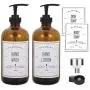 Aozita 16oz Glass Soap Dispenser with Pump for Kitchen Sink and Bathroom - Amber Soap Pump Bottle with Funnel and 4 White Waterproof Labels Aozita 16oz Glass Soap Dispenser with Pump for Kitchen Sink and Bathroom - Amber Soap Pump Bottle with Funnel and 4 White Waterproof Labels