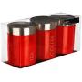 Premier Housewares Liberty Tea, Coffee and Sugar Canisters - Set of 3, Red
