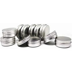 10 Pack 2 ounces round aluminum cans, container bottles screw cap containers spiral top round aluminum cans - Great for Store Spices, Candies, Tea or Gift Giving