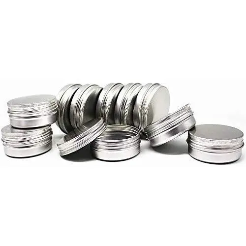 Lot de 10 Pots Ronds en Aluminium de 60 ml, Récipients avec Bouchon à Vis, Idéal pour Épices, Bonbons, Thé ou Cadeaux Lot de 10 Pots Ronds en Aluminium de 60 ml, Récipients avec Bouchon à Vis, Idéal pour Épices, Bonbons, Thé ou Cadeaux
