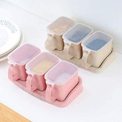 Kitchen Seasoning Box Plastic Seasoning Jar Set Household Seasoning MSG Storage Box Salt Tank Seasoning Tank Seasoning Box Jars,PINK3