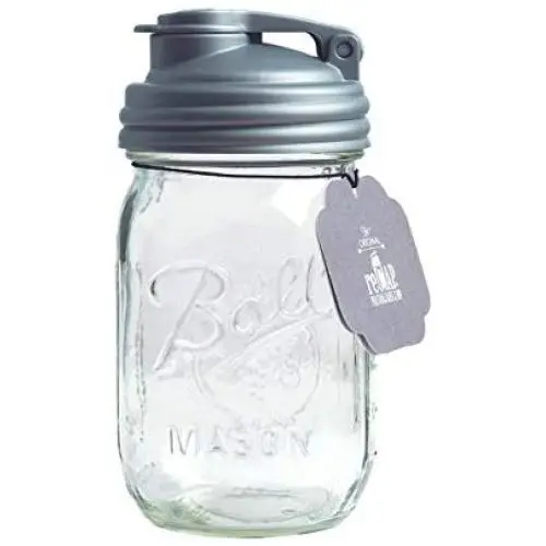 reCAP PJ16-R-SLVR1 Mason Pour Lid & Pint Jar, Pint, Regular Mouth, Clear/Silver reCAP PJ16-R-SLVR1 Mason Pour Lid & Pint Jar, Pint, Regular Mouth, Clear/Silver