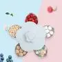 m?kvfa Bloom Rotating Snack Box Flower Design Candy Food Storage Box Jewelry Organizer Dessert Box for Home Living Room (Blue)