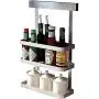 Metallgitter Gewürzregal, 3-stufig, Wandmontage, Gläser, Flaschenhalter, Geschirr Organizer für Küche