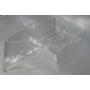 Clear plastic boxes with removable lid. Size 4.5" x 4.5" x 1.5". Food grade. Pack of 6