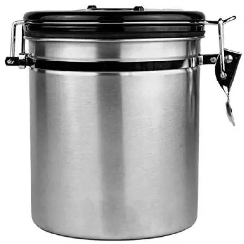 Edelstahl-Behälter & -Glasbehälter - Kaffeebohnen-Lagerbehälter, abgedichtete Lebensmittelbehälter, Lagerbox, Behältnis, Teebehälter, Zuckergläser mit Entlüftungsbohrung