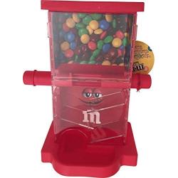 M&M Candy Dispenser ZIG ZAG with Storage Area, a Dispensing Bar and a Drog Area to Dispense Candies (Red)