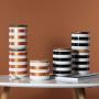 Ceramic Food Storage Jar, Kitchen Canisters with Airtight Seal Bamboo Lid, Food Storage Canister for Tea, Coffee Bean, Spice, Sugar, Flour (7：100x90mm)