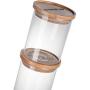 STACK UP Transparent Food Storage Canister - Safe Clear Borosilicate Glass Jar with Wooden Lid - Perfect Container for Kitchen Organization - Keeps Food Dry and Fresh - Cylinder, Capacity 27.1 fl oz.