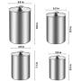 Deppon Airtight Canister Set, 4-Piece Stainless Steel Food Storage Container with Tempered Glass Lids for Kitchen Counter Coffee Tea Nuts Sugar Flour