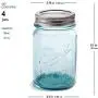 Ball Aqua Canning Jars 16 oz Regular Mouth - Set of 4 Vintage Mason Jars Aqua-colored glass with Airtight lids & Bands - DIY crafts & Decor - Safe For Canning, Pickling, Storage + SEWANTA Jar Opener