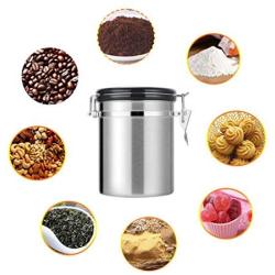 Airtight Coffee Can 1500ML Airtight Portable Sealed Smooth Surface Pot Container Can with Vent Valve for Coffee Beans