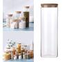 Hemoton Glass Food Jar With Lid, Clear Canister Container Kitchen Food Containers For Kitchen Storage, For Grains, Seeds, Coffee, Flour, Sugar,Tea Coffee Spice Candy(1800ml)