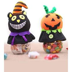 Yothfly Halloween Pumpkin Cat Candy Can Cookie Jar Transparent Decor Gift Holiday Wedding Candy Jar Sweets Storage Box Decoration (A-Pumpkin)