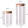 NNDQ Glass Food Storage Jar Containers, Set of 2 Kitchen Canisters with Airtight Seal Bamboo Lid for Serving Tea, Coffee, Spice and More