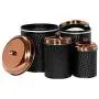 Amici Home Collection, 7CDI030AS4R, Ashby Kupfer Metall Aufbewahrungsdose, Sortier Set von 4 Größen, Schwarz/Gold