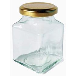 Nutleys 200 ml Square Jam/Chutney Jars with Gold Lids (12-Piece)