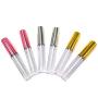 Refill Empty Lip Gloss Tubes, Reusable Lip Gloss Container with Golden,Silver and Pink Wand Caps 5ml/0.17oz 6 PCS