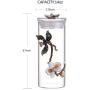 Coffee Jar Tea Jar Crystal Enamel Orchid Storage Container Kitchen Container 14Oz / 400Ml