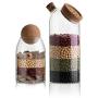 Glass Storage Jar, High Borosilicate Glass, Preserving Jars with Airtight Lid for Tea Coffee Herb Spices Sugar and More (C/800ml)