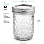 Ball Regular Mouth Mason Jars 8 oz, 12 Pack Canning Jars, With Regular Mouth Lids and Bands, For canning, Freezing, Fermenting, Pickling, Preserving - Microwave & Dishwasher Safe + SEWANTA Jar Opener