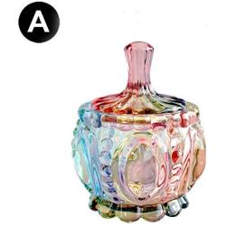 Colorful Star Shaped Crystal Candy Jar With Lid Food Storage Jar Best Gift For Family Friends-a