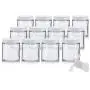 Klarer Dickwandglasbehälter mit geradem Rand – 4 oz / 120 ml (12er-Pack) + Spatel