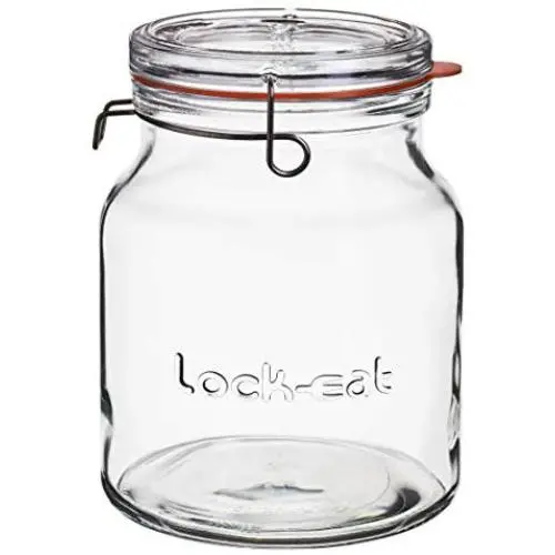 Luigi Bormioli Lock-Eat Handy Jar 67.75 Ounce (2 Liters) Luigi Bormioli Lock-Eat Handy Jar 67.75 Ounce (2 Liters)