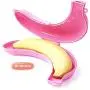 Exquisite Bananen-Schutzbox Tragbarer Essensbehälter für Outdoor-Reisen, Obst, Bananen, Süßigkeiten, Nussbehälter (Keine PK)