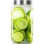 HOUSIYU Sealed Cans, Food Storage Transparent Glass Jars, Moisture-Proof and Dustproof, Large-Capacity for Milk Powder Pasta Tea Honey Pot, Square,800+800+800ml
