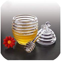 Plastic Honey Pot Jars For Storage Breakfast Jam Seasoning Set Castor Box With Stirring Stick Spices Oil Bottle