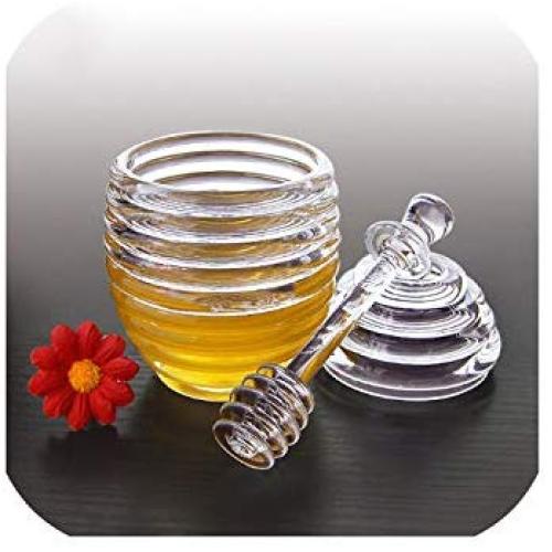 Plastic Honey Pot Jars For Storage Breakfast Jam Seasoning Set Castor Box With Stirring Stick Spices Oil Bottle