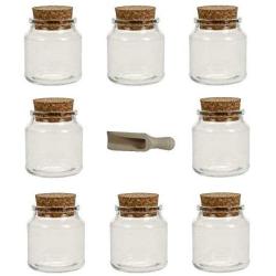 Viva Haushaltswaren Set of 8 Spice Jars/tins, Glass, Transparent, 175ml